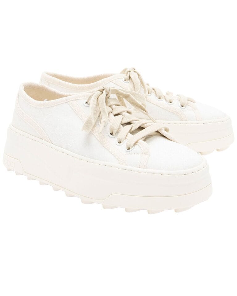 Women's Canvas, Grosgrain, Rubber GG Tennis Canvas Sneaker (Authentic Pre-Loved)