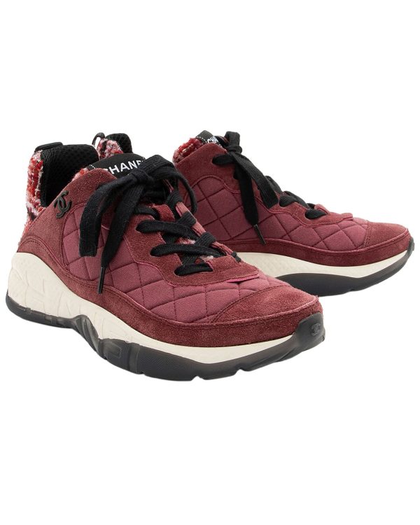Women's Nylon, Rubber, Suede, Tweed CC Suede Sneaker (Authentic Pre- Loved)