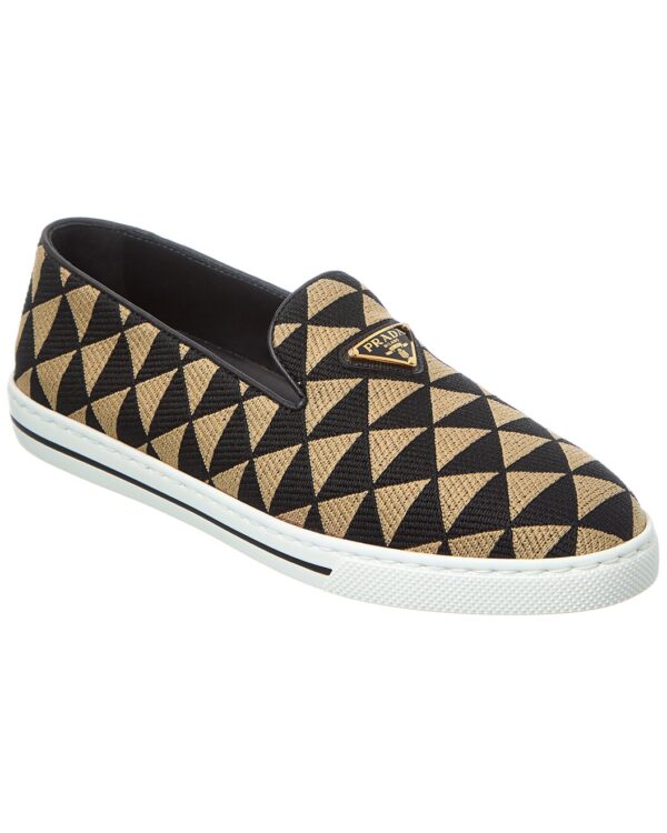 Logo Jacquard & Leather Slip-On Sneaker