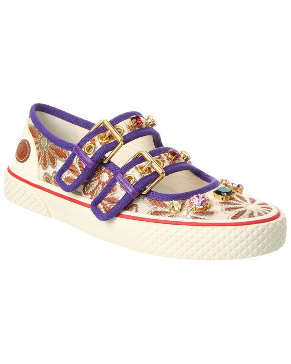 Dollyboard Jacquard & Leather Sneaker