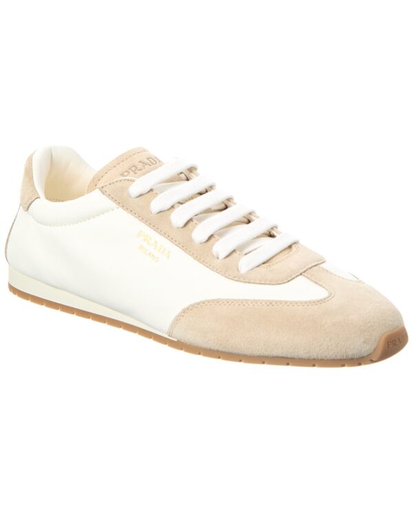 Logo Leather & Suede Sneaker