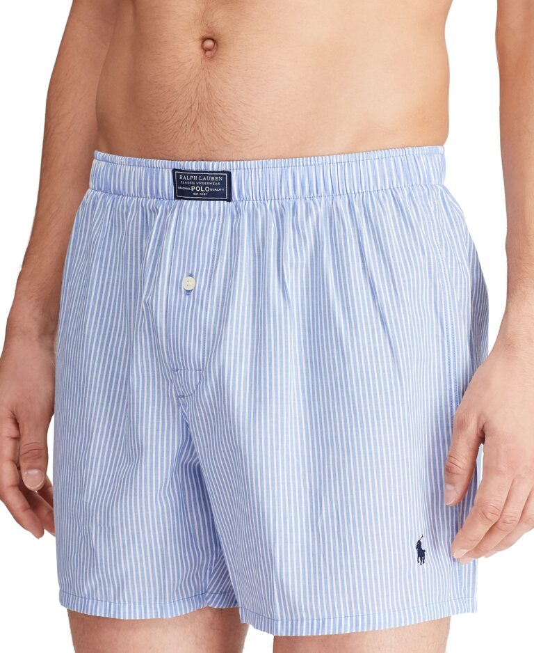Men's Plaid Single-Button Fly Boxers