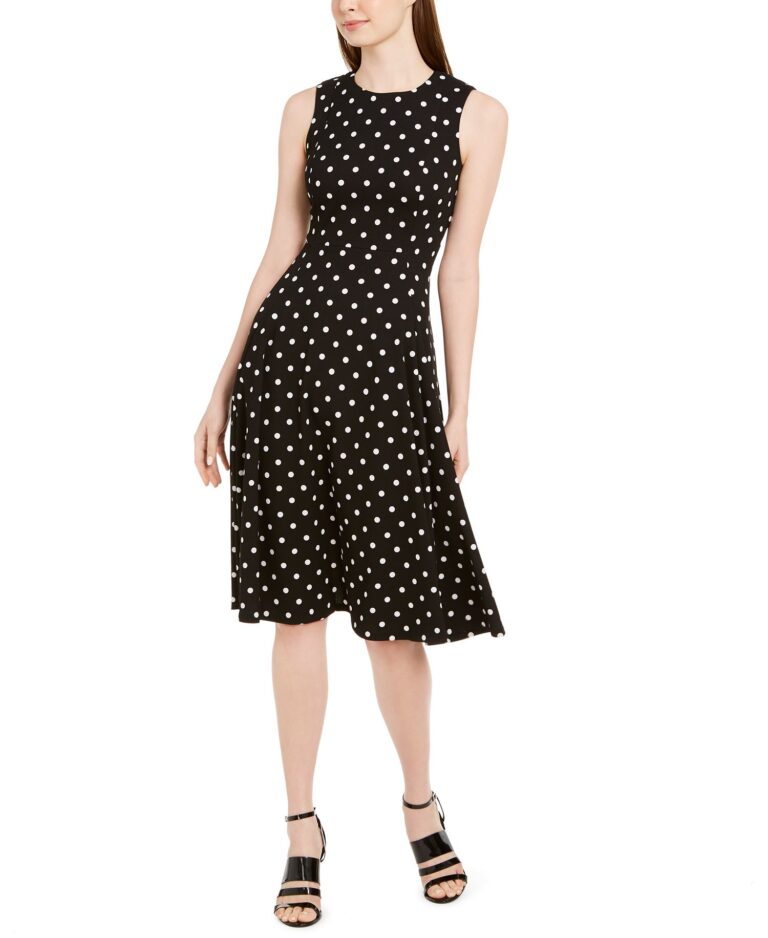 Polka-Dot Fit & Flare Dress
