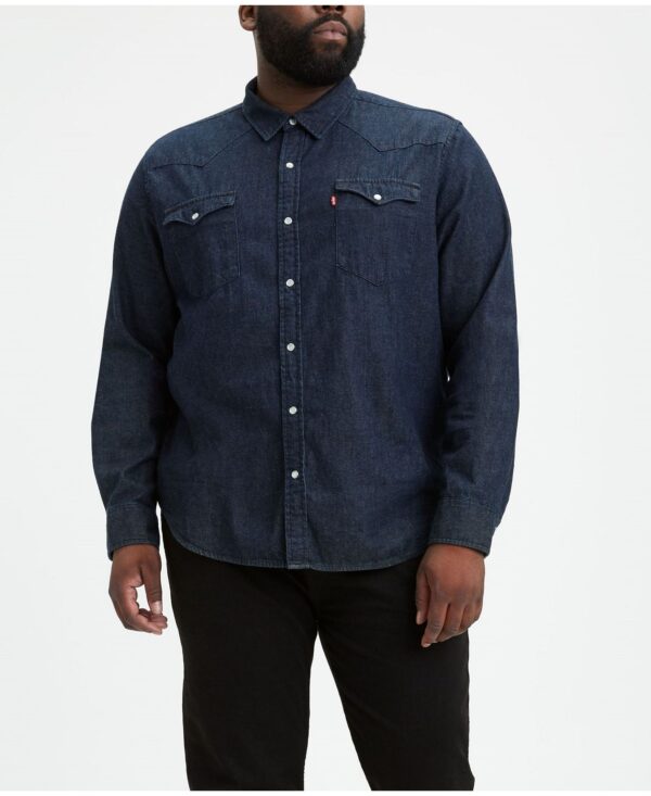 Men's Big & Tall Classic Western Long Sleeve Denim Shirt