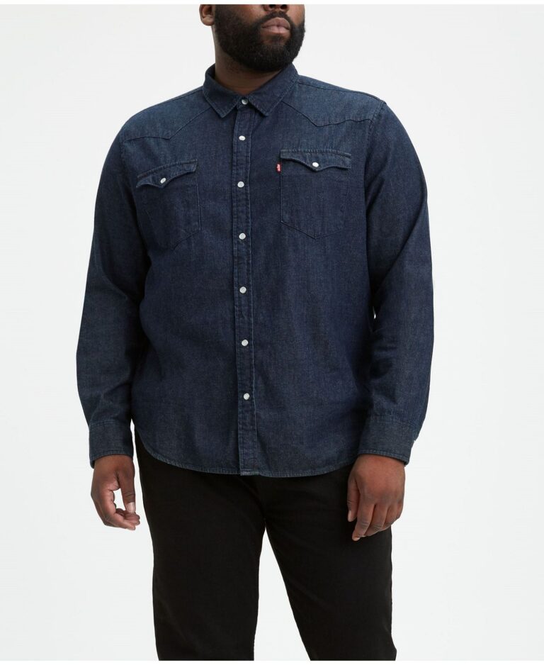 Men's Big & Tall Classic Western Long Sleeve Denim Shirt