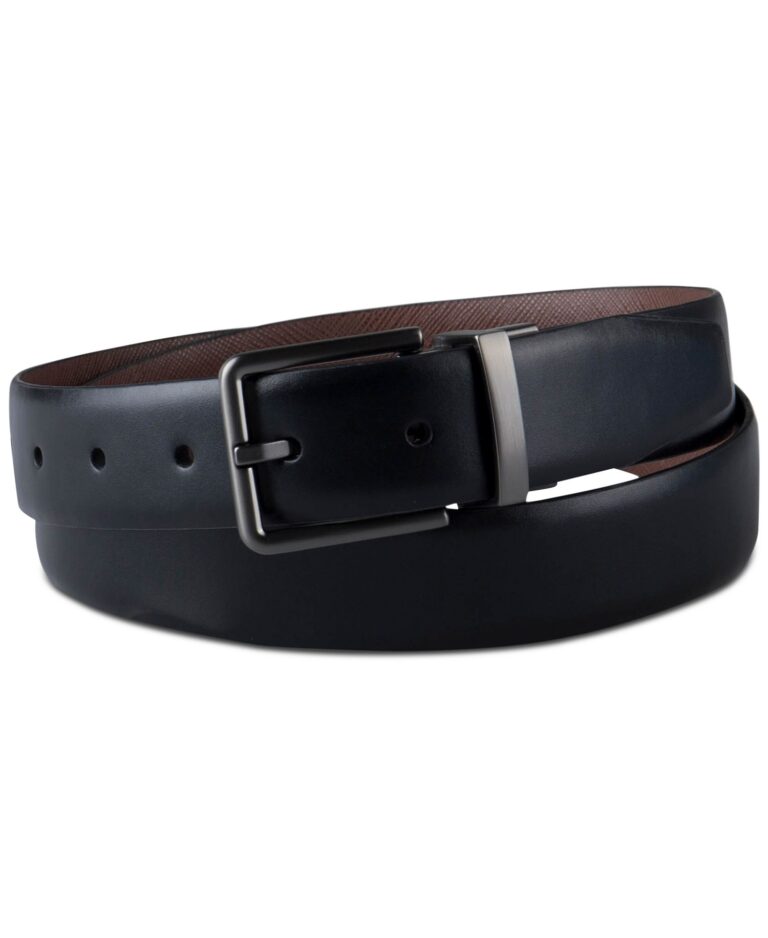 Men's Reversible Textured Leather Dress Belt