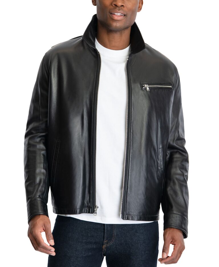 Men's Leather Shirt Collar Jacket