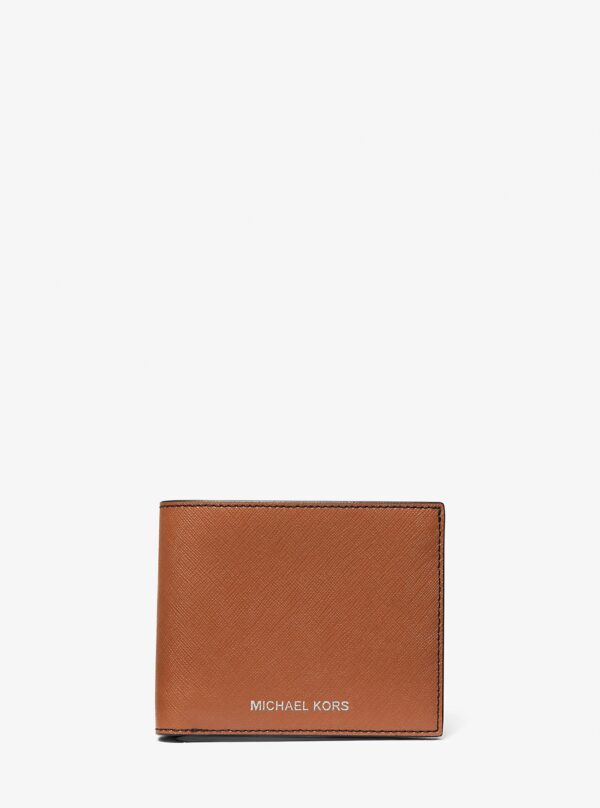 varick saffiano leather billfold wallet with passcase