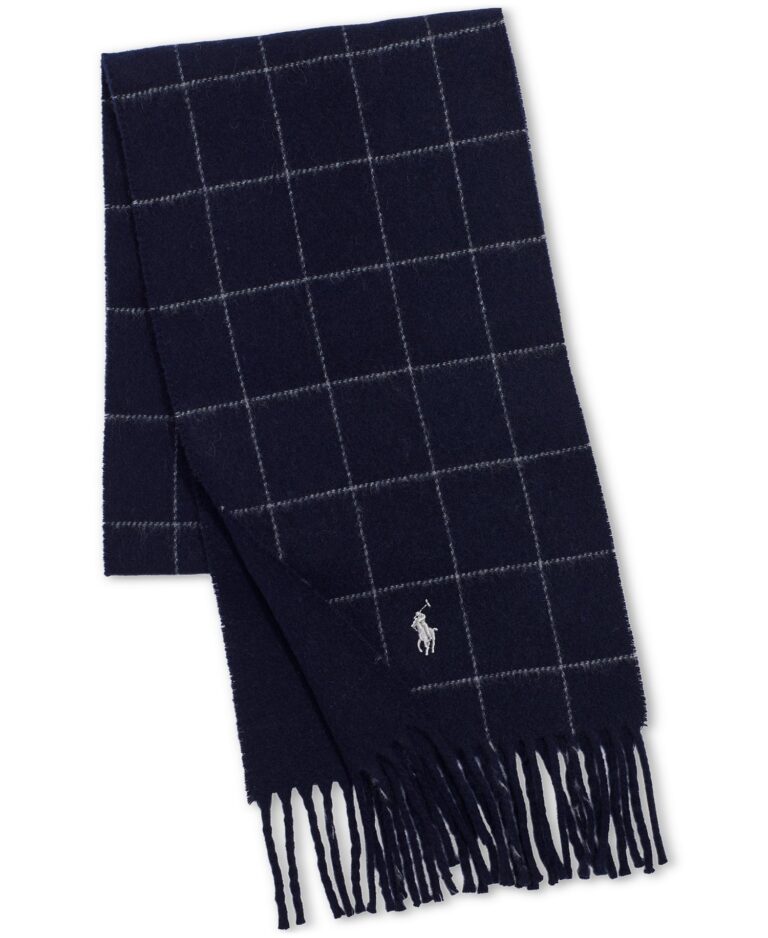 Men's Reversible Windowpane Scarf