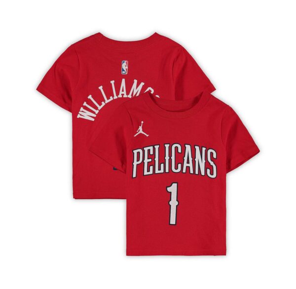 Toddler Boys and Girls Zion Williamson Red New Orleans Pelicans Statement Edition Name and Number T-shirt