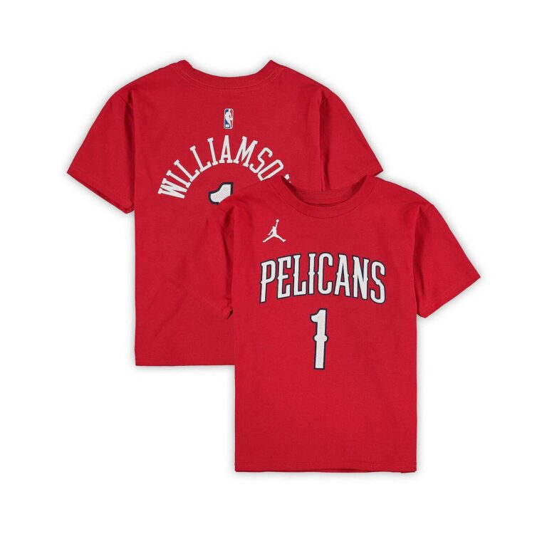 Preschool Boys and Girls Zion Williamson Red New Orleans Pelicans Statement Edition Name and Number T-shirt