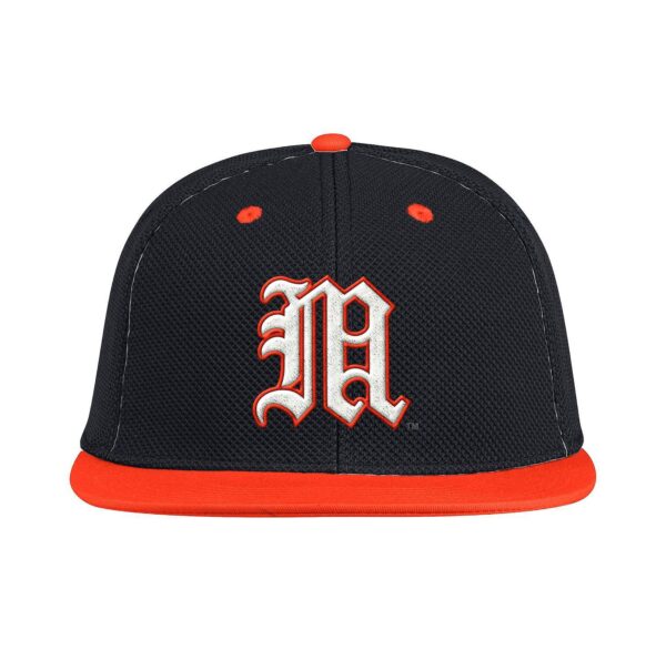 Men's Black, Orange Miami Hurricanes On-Field Baseball Fitted Hat