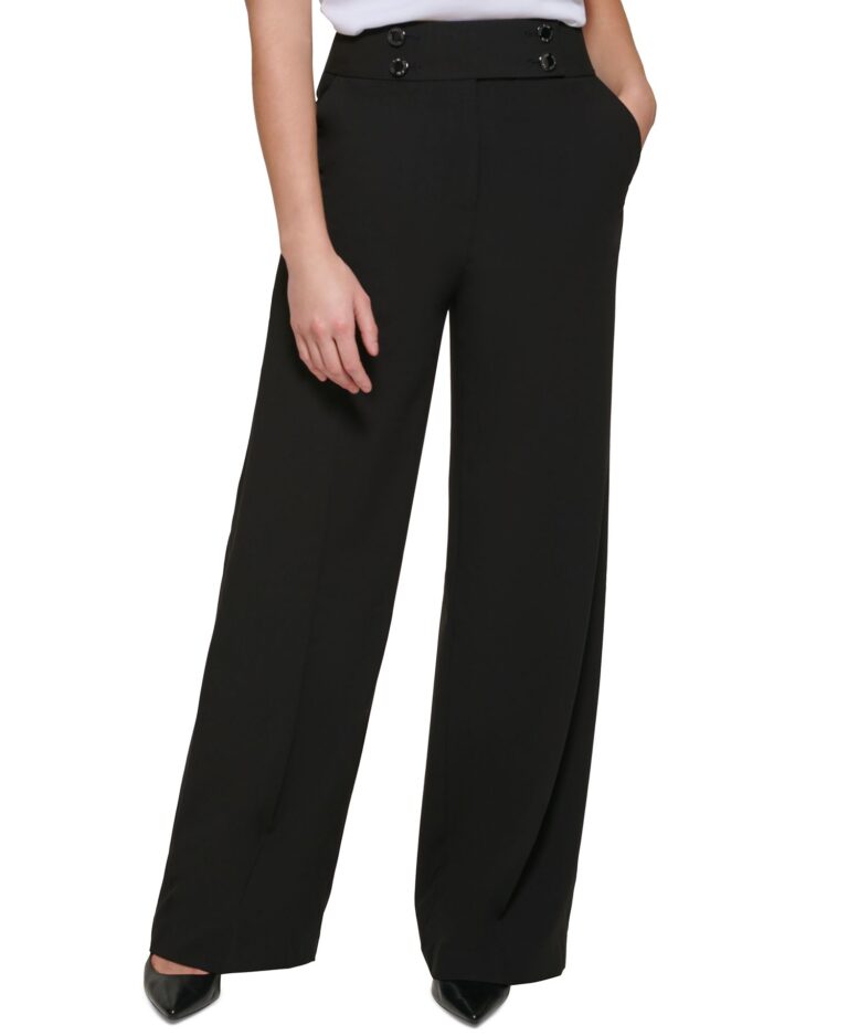 Women's Whitney Button Front Wide Leg Pants