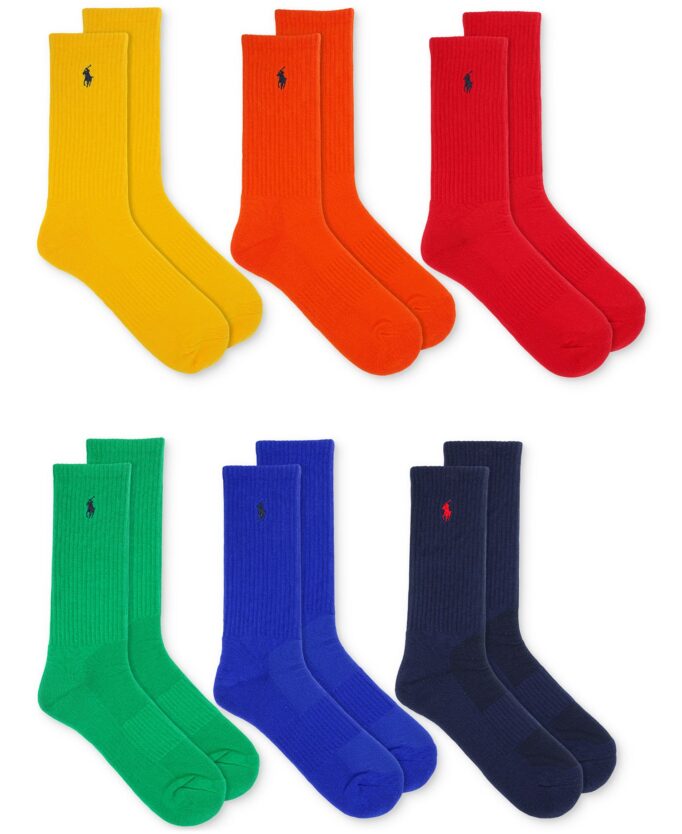 Men's 6-Pk. Performance Colorful Crew Socks
