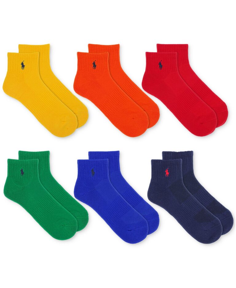 Men's 6-Pk. Performance Colorful Quarter Socks