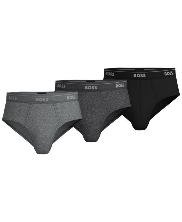 BOSS by Men's 3-Pack Classic Assorted Color Solid Briefs