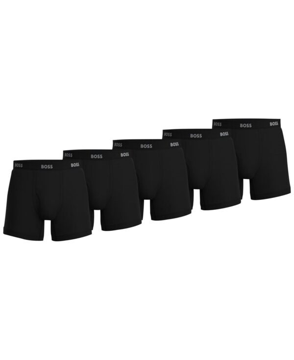 BOSS by Men's 5-Pack Authentic Solid Boxer Briefs