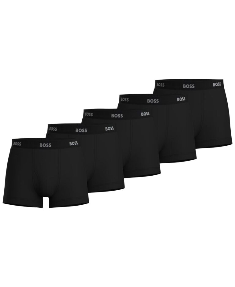 BOSS by Men's 5-Pack Authentic Solid Trunks