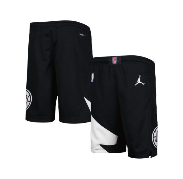 Big Boys and Girls Black LA Clippers Statement Edition Swingman Performance Shorts