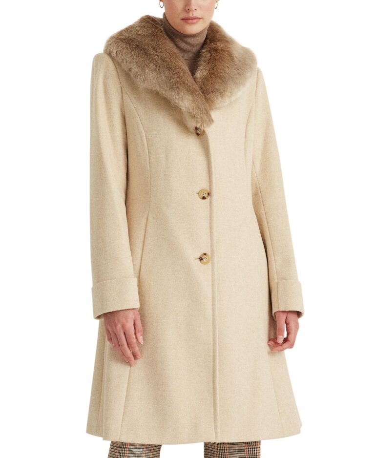 Women's Faux-Fur-Collar Coat