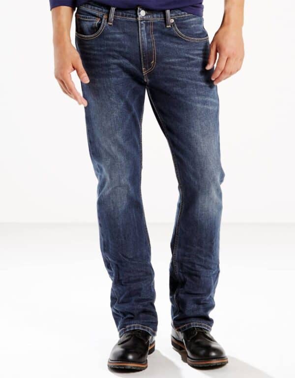 527 mens slim-fit boot-cut wave allusions jeans in medium blue