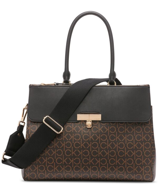 Becky Signature Triple Compartment Turnlock Convertible Tote