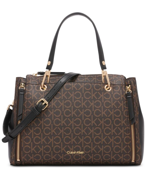 Garnet Signature Triple Compartment Top Zipper Satchel