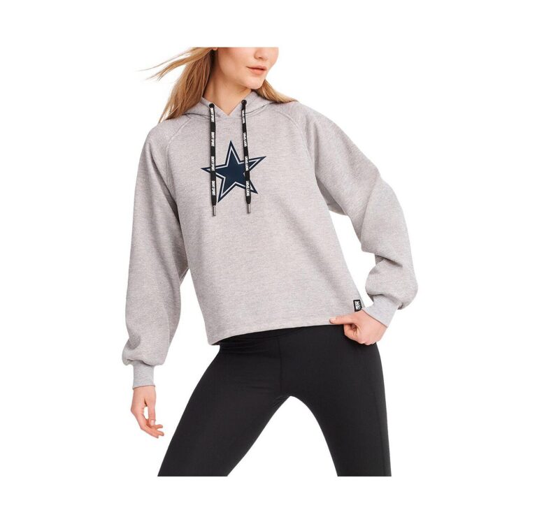 Women's Heather Gray Dallas Cowboys Debbie Dolman Raglan Pullover Hoodie