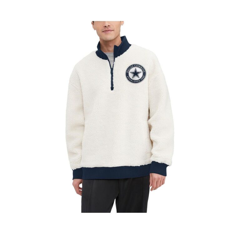 Men's White Dallas Cowboys Jordan Sherpa Quarter-Zip Jacket