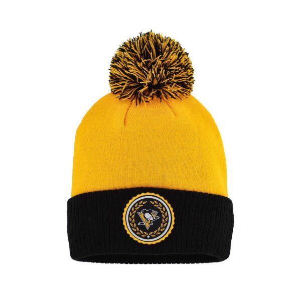 Women's Gold Pittsburgh Penguins Laurel Cuffed Knit Hat with Pom