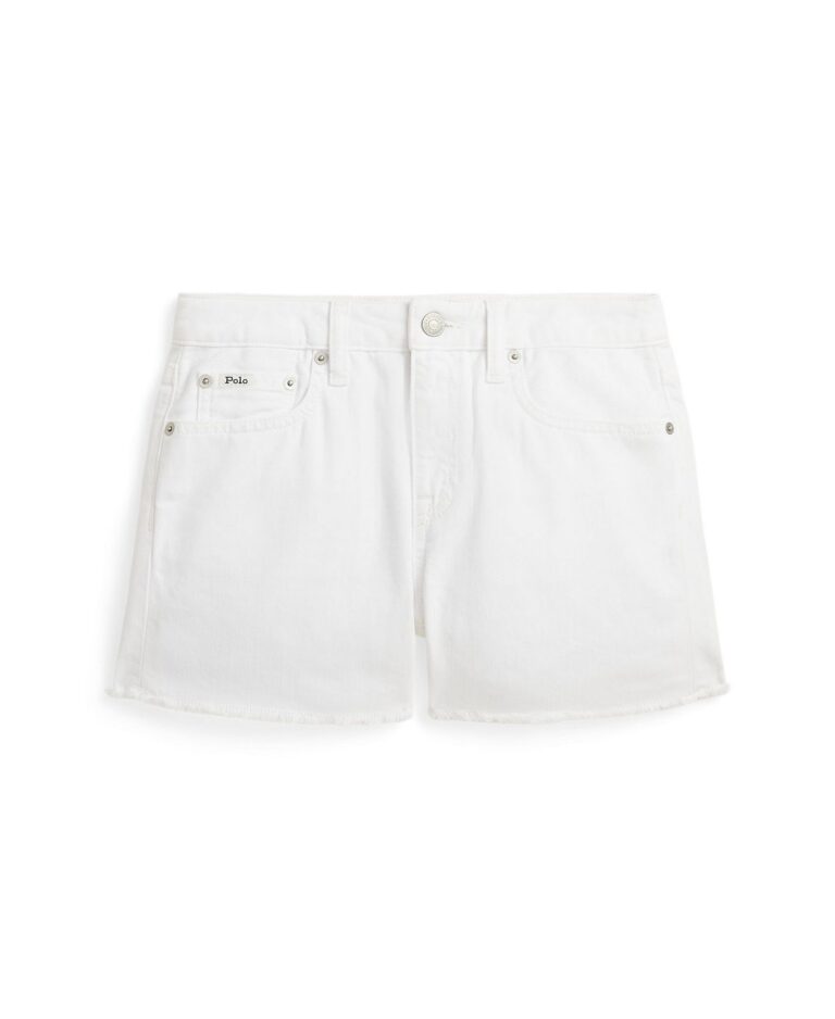 Girls' 7-16 Frayed Cotton Denim Shorts