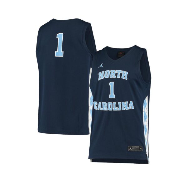 Men's and Women's #1 Navy North Carolina Tar Heels Replica Basketball Jersey