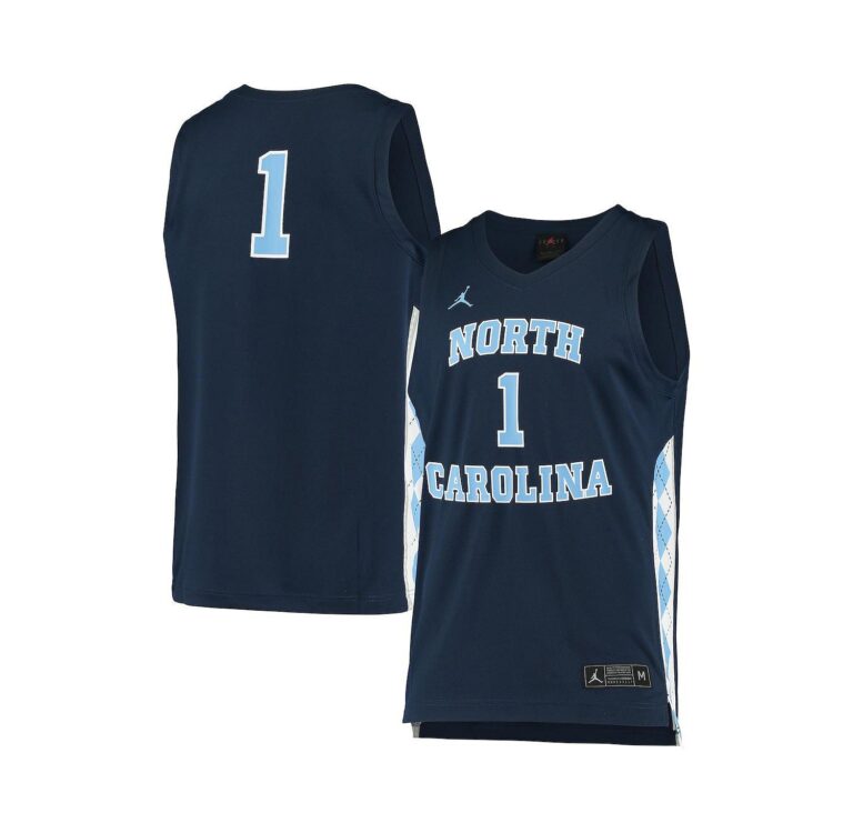 Men's and Women's #1 Navy North Carolina Tar Heels Replica Basketball Jersey