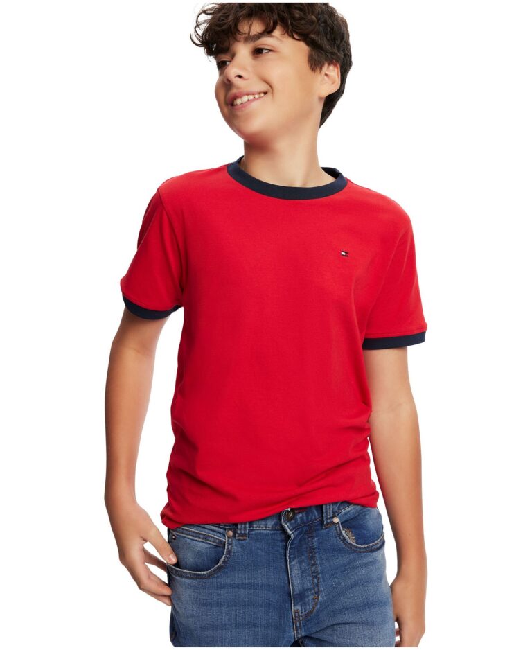 Big Boys Contrast Trim Embroidered Logo Ken Tee