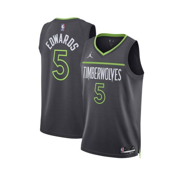 Men's and Women's Anthony Edwards Charcoal Minnesota Timberwolves Swingman Jersey - Statement Edition