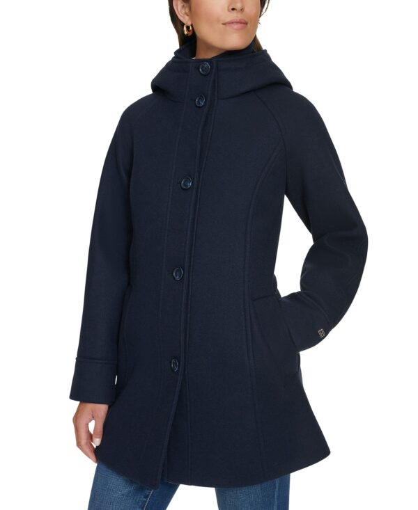 Women's Hooded Button-Front Coat