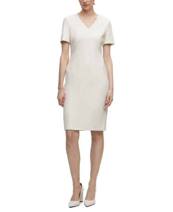 BOSS by Women's Stretch Fabric V-Neck Dress