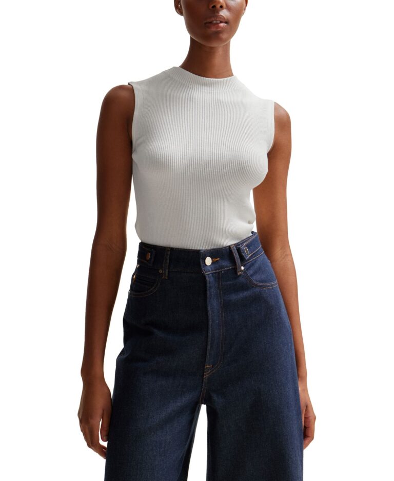 BOSS by Women's Slim-Fit Ribbed-Knit Top