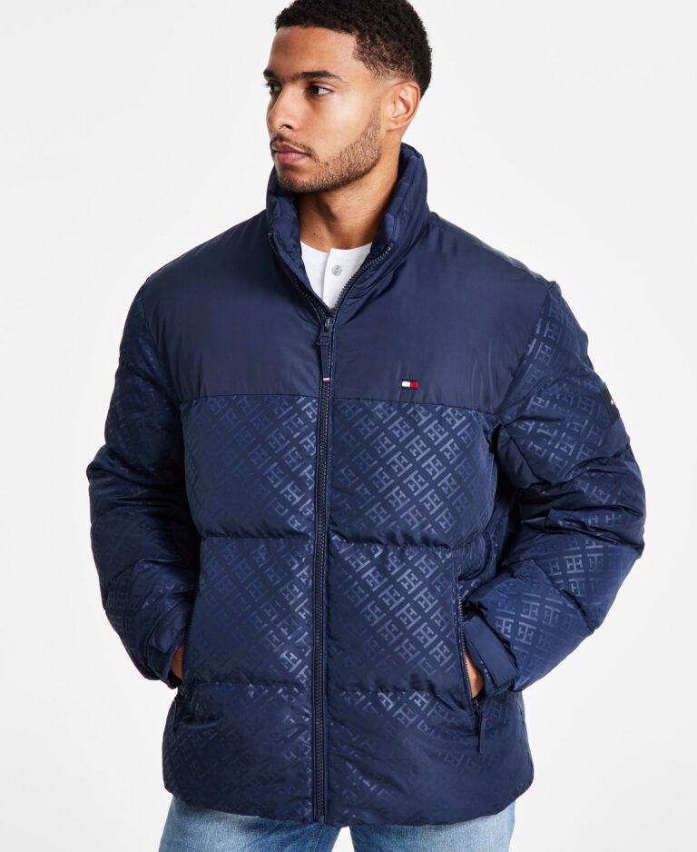 Men's Mixed-Media Puffer Jacket