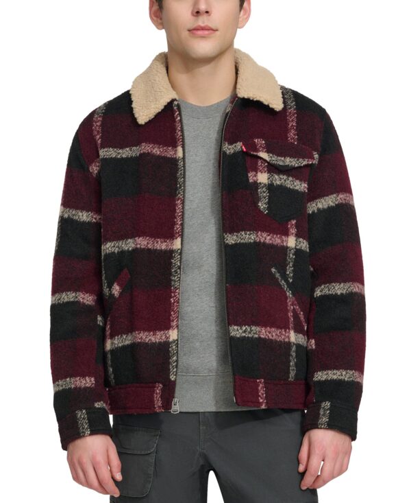 Men's Plaid Full-Zip Depot Jacket with Fleece Collar