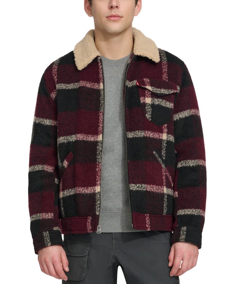 Men's Plaid Full-Zip Depot Jacket with Fleece Collar