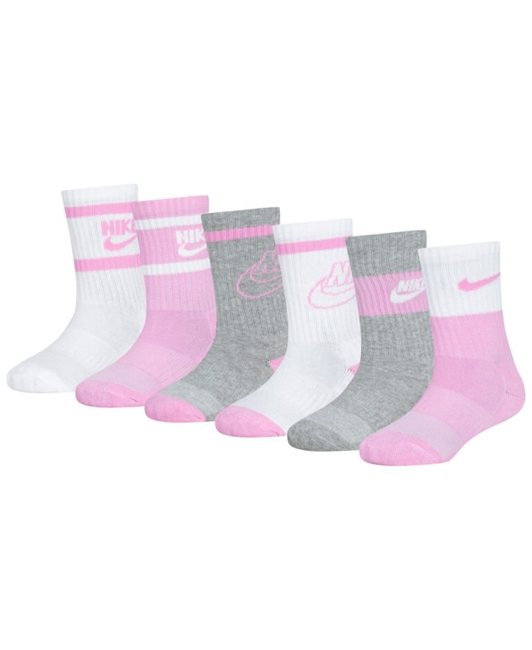 Kids' 4-7 Retro Crew Sock, 6-Pack
