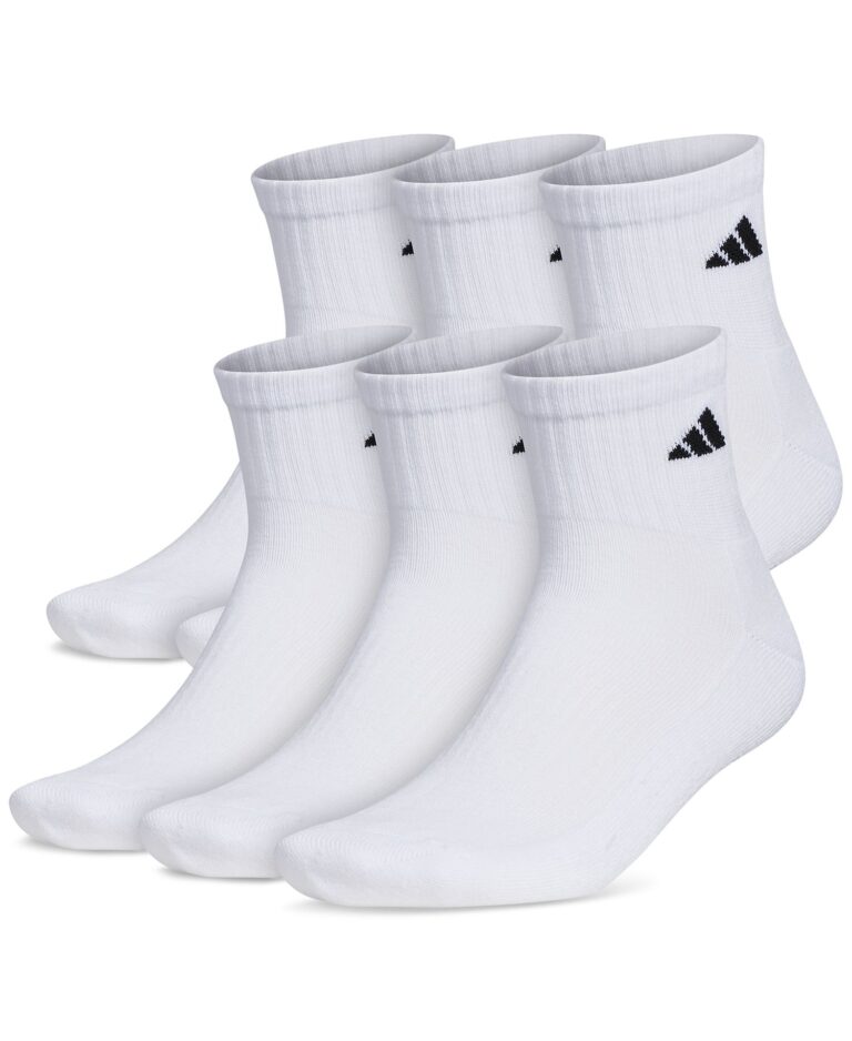 Men's Athletic 6-Pk. Cushioned Quarter Socks