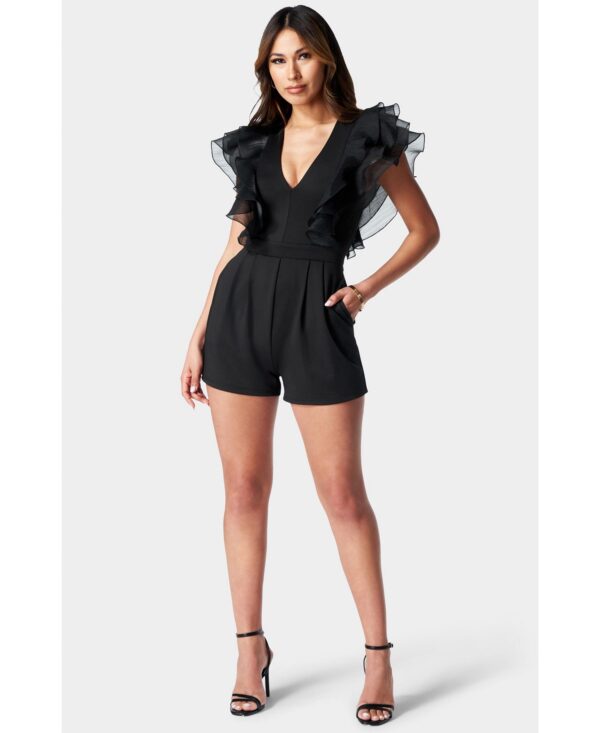 Women's Organza Ruffle Romper