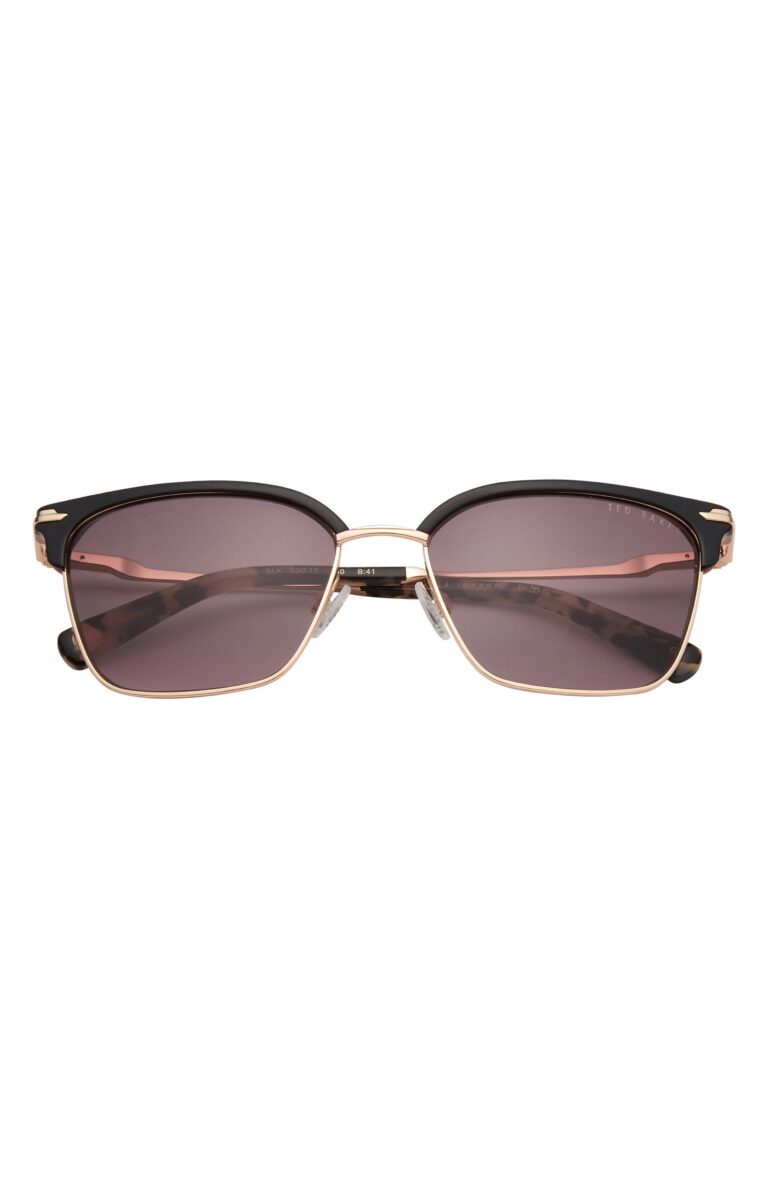 55mm Half Rim Square Sunglasses