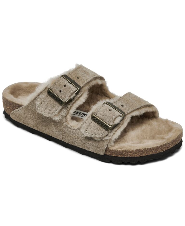 Women's Arizona Shearling Suede Leather Sandals from Finish Line
