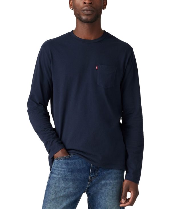 Men's Long-Sleeve Crewneck Pocket T-Shirt