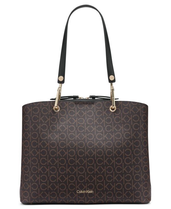 Garnet Signature Triple Compartment Large Top Zipper Tote Bag