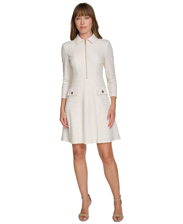 Women's Boucle Fit & Flare Dress