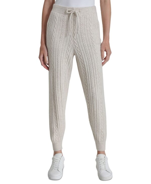 Women's Drawstring Cable Knit Joggers